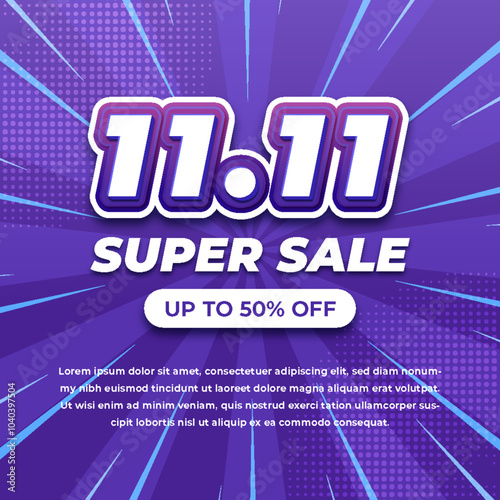 11 11 Shopping Day Super Sale Banner Template For Business Promo