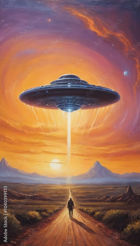 Hovering Mystery: UFO Above the Earth Hovering Mystery: UFO Above the Earth