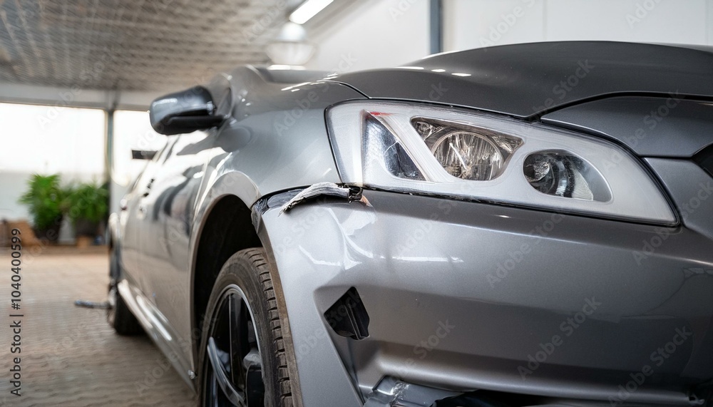 Fototapeta premium Photo Of Car Dent Repair Before