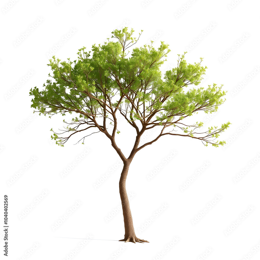 green tree in minimal style with empty background green tree in minimal style with empty background