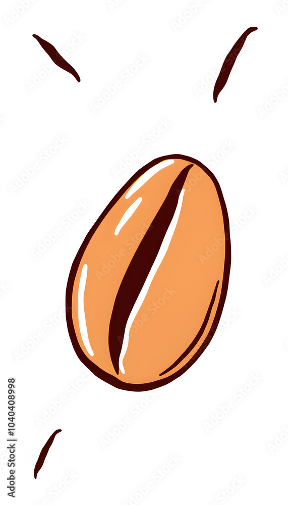 Doodle coffee beans design element isolated with white highlights, png Doodle coffee beans design element isolated with white highlights, png