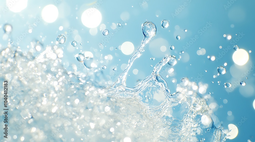 Gel splash with transparent bubbles and abstract droplets suspended in a fluid motion Gel splash with transparent bubbles and abstract droplets suspended in a fluid motion