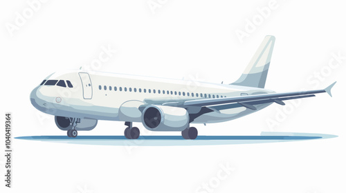 Flat illustration of passenger airplane. Airplane.