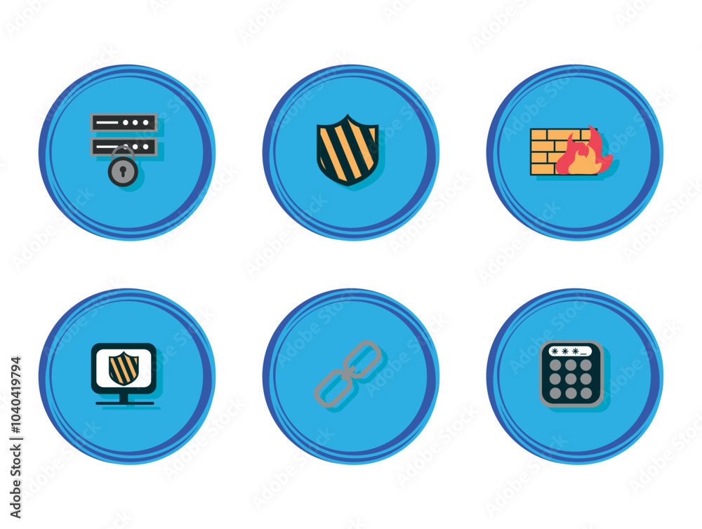 Set of blue biosecurity vector icons with white background Set of blue biosecurity vector icons with white background