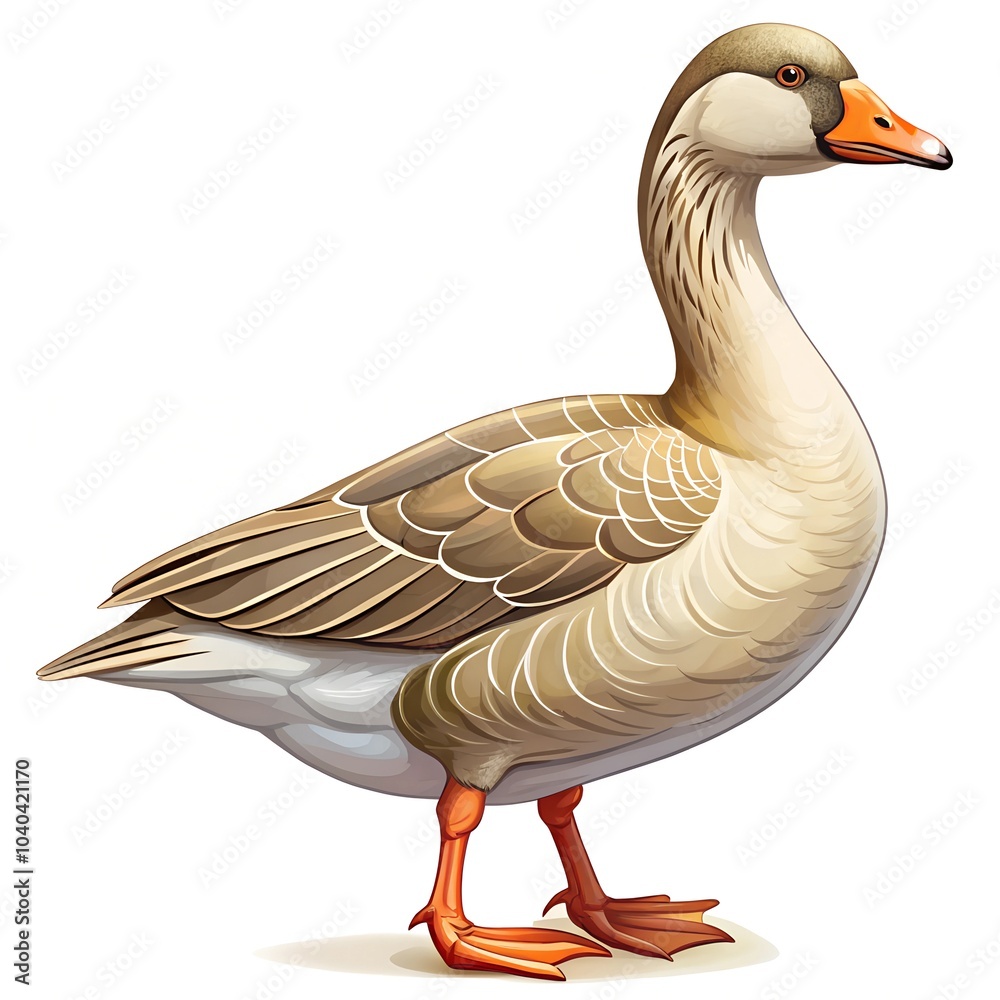 Obraz premium bird Goose Duck clipart Single - pet bird, on a white background