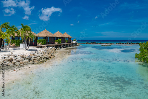 Beach cabanas on Aruba.