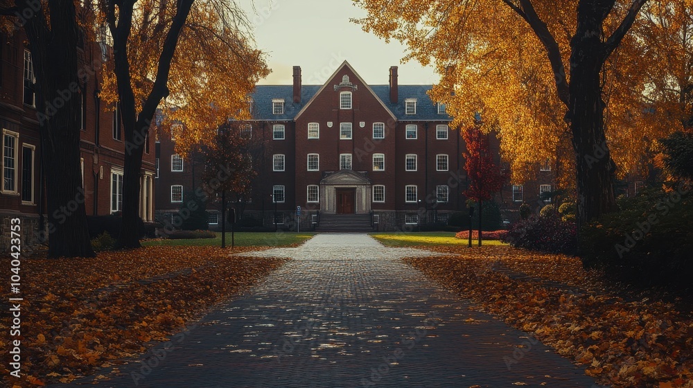 U.S. university campus in the fall U.S. university campus in the fall