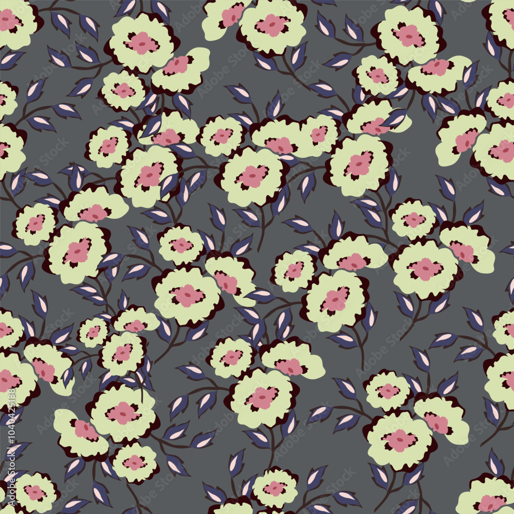 custom made wallpaper toronto digitalBeautiful Flower Pattern, Floral Seamless Digital Design,Watercolor Textile Allover Abstract Design.On Background