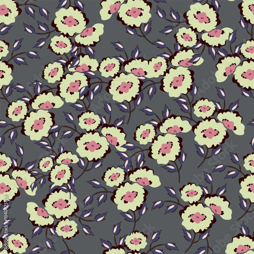 Wallpaper Mural Beautiful Flower Pattern, Floral Seamless Digital Design,Watercolor Textile Allover Abstract Design.On Background Torontodigital.ca
