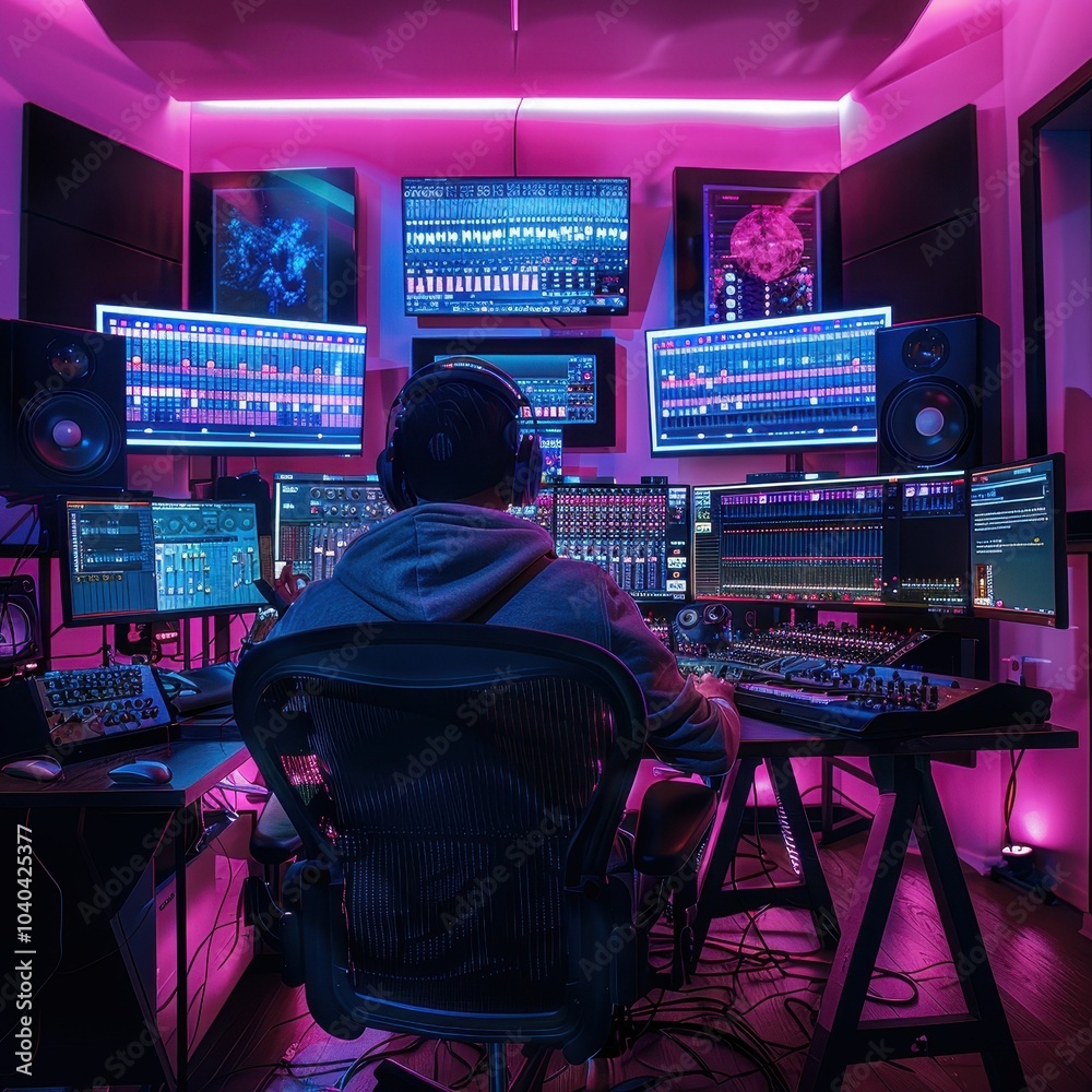 Immersive sound studio experience a journey into modern music production with cutting-edge technology and vibrant visuals Immersive sound studio experience a journey into modern music production with cutting-edge technology and vibrant visuals