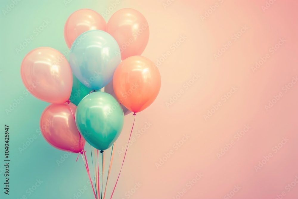 Pastel balloons anniversary celebration decoration. Pastel balloons anniversary celebration decoration.
