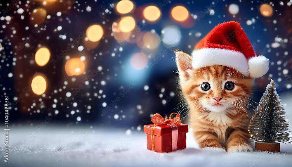 Orange kitten with box Orange kitten with box