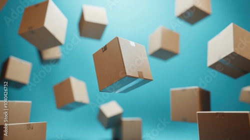 Obraz na płótnie Floating Boxes on Colorful Background w salonie