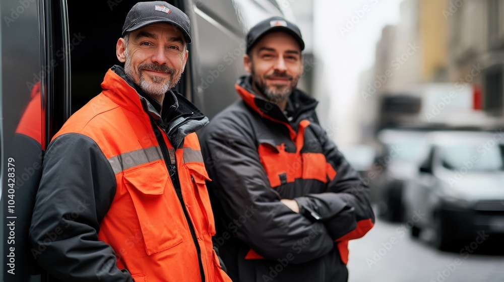Local Delivery Drivers Ready for Transport Task Local Delivery Drivers Ready for Transport Task