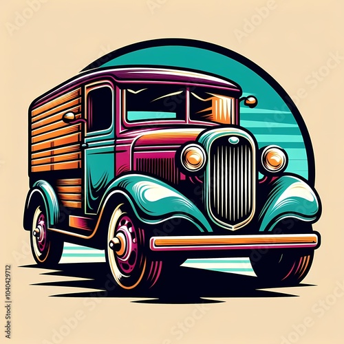 Truck vector illustration logo design 