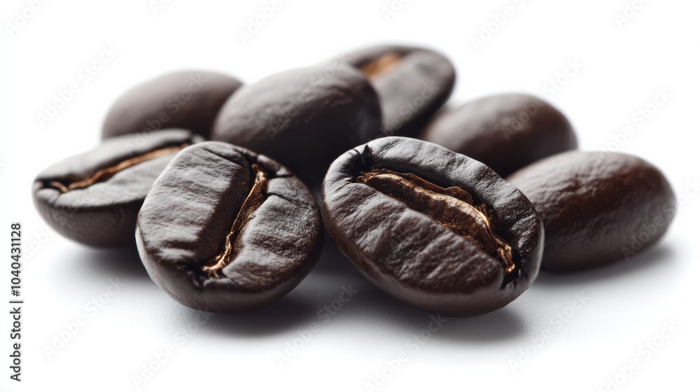Dark Roasted Coffee Beans Close Up Shot Dark Roasted Coffee Beans Close Up Shot