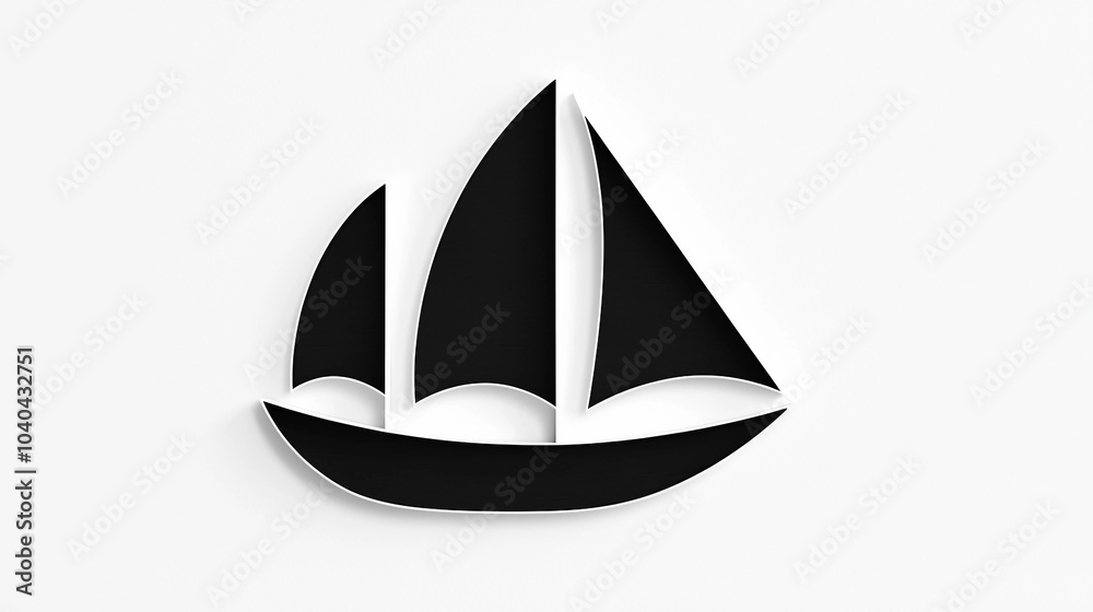 Stylish Black and White Sailing Boat Design for Modern Home Decor Stylish Black and White Sailing Boat Design for Modern Home Decor