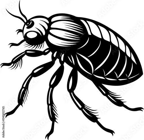 flea silhouette vector illustration