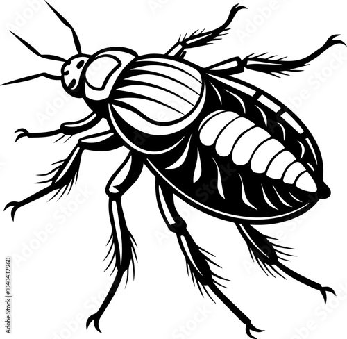 flea silhouette vector illustration