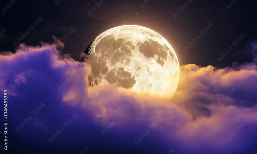 serene full moon rise above soft cloud layers serene full moon rise above soft cloud layers