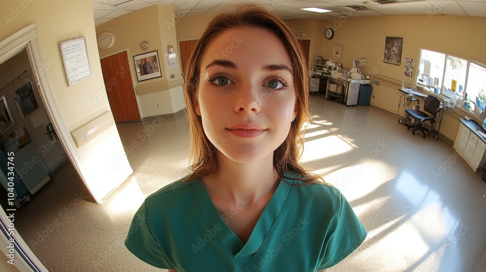 Young Medical Assistant in Healthcare Setting Young Medical Assistant in Healthcare Setting