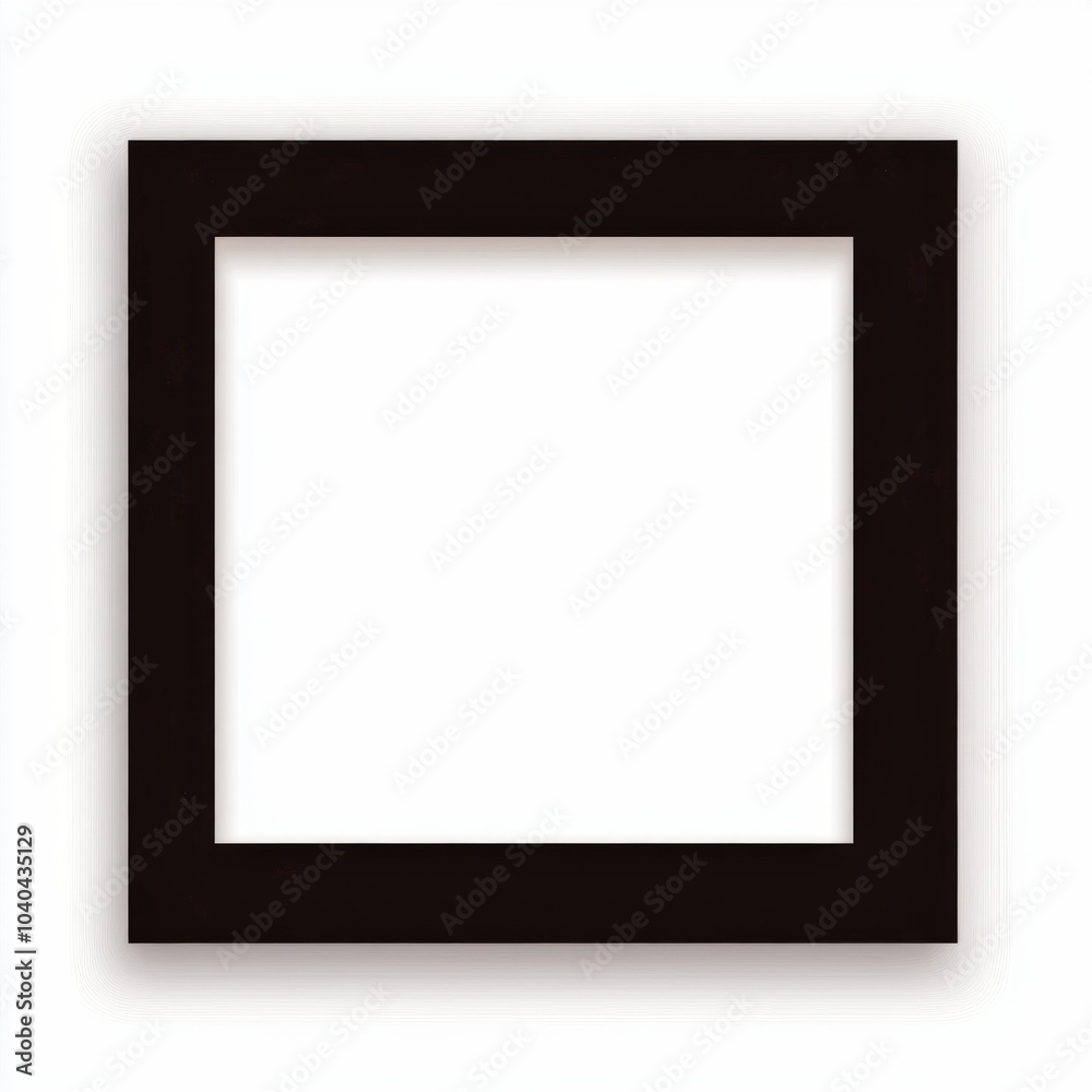 A simple black frame with a white background. Perfect for displaying your favorite art or photos. Minimalist design adds elegance to any space or gallery wall. AI A simple black frame with a white background. Perfect for displaying your favorite art or photos. Minimalist design adds elegance to any space or gallery wall. AI