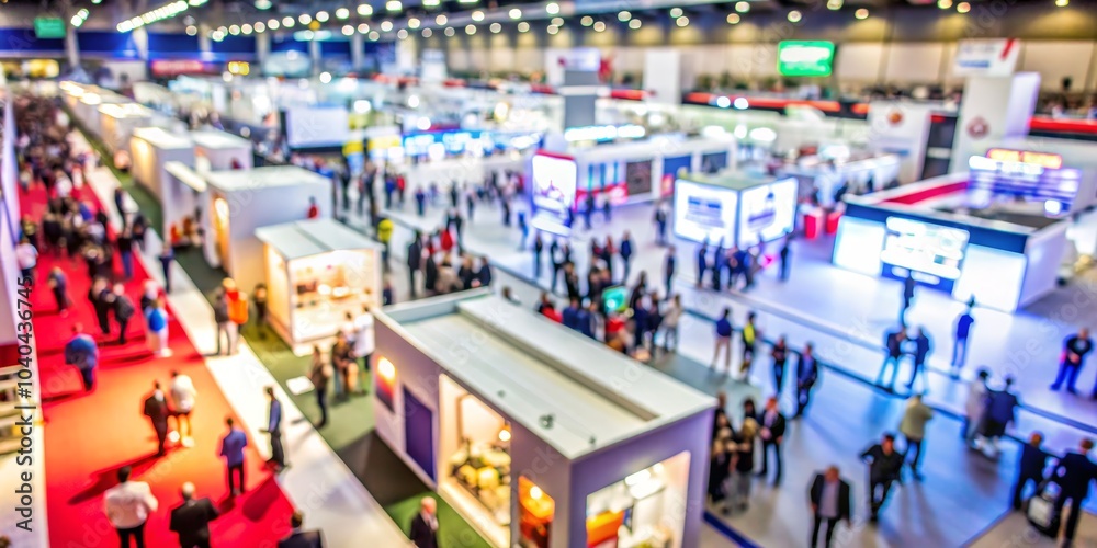 Blurred Aerial View of Trade Show, trade show, convention, exhibition, expo Blurred Aerial View of Trade Show, trade show, convention, exhibition, expo