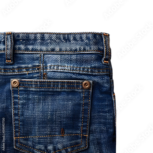 Dark blue jeans back pocket closeup mockup