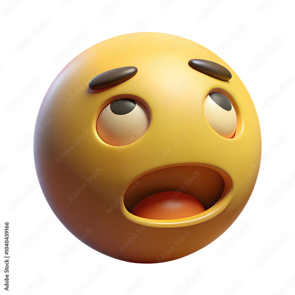 3D emoji in plastic style. Face expression of round yellow emoticon for social network and messenger reaction 3D emoji in plastic style. Face expression of round yellow emoticon for social network and messenger reaction