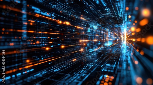 A highway with colorful light trails, symbolizing the speed and movement of digital marketing