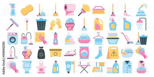 set of vector icons of toilet with white background