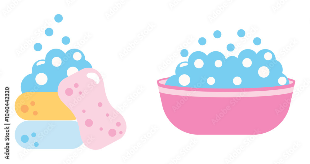 Set of washing vector icons with a white background Set of washing vector icons with a white background