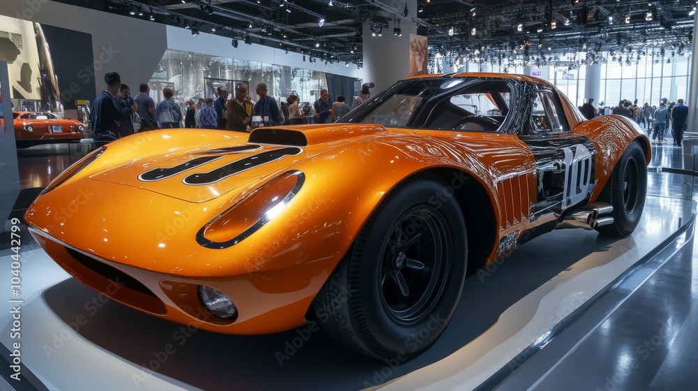 Fototapeta premium Orange and Black Race Car with Number 11 on the Hood