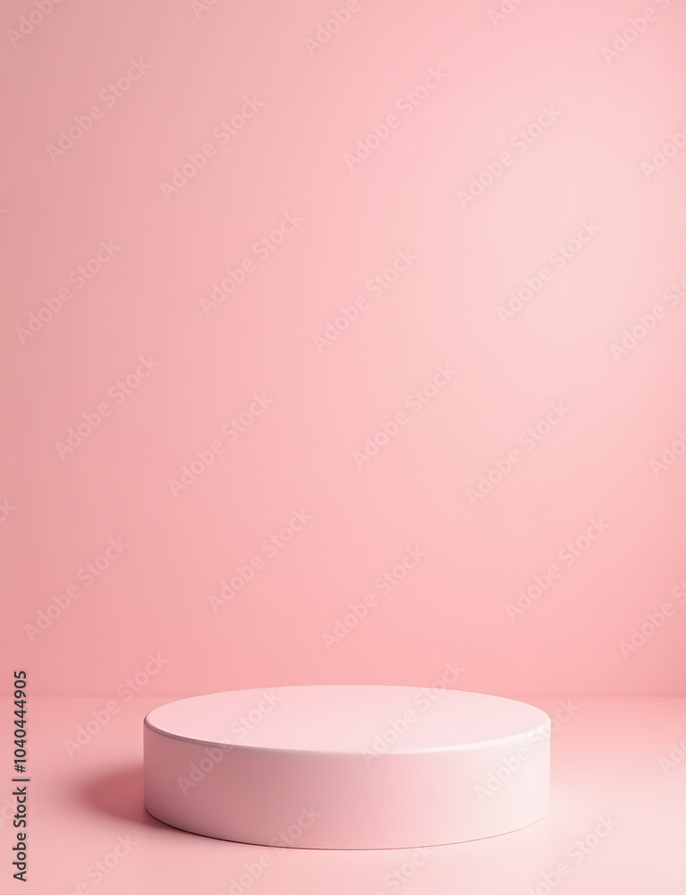 Soft pink backdrop supports a simple podium in a modern setting. Soft pink backdrop supports a simple podium in a modern setting.