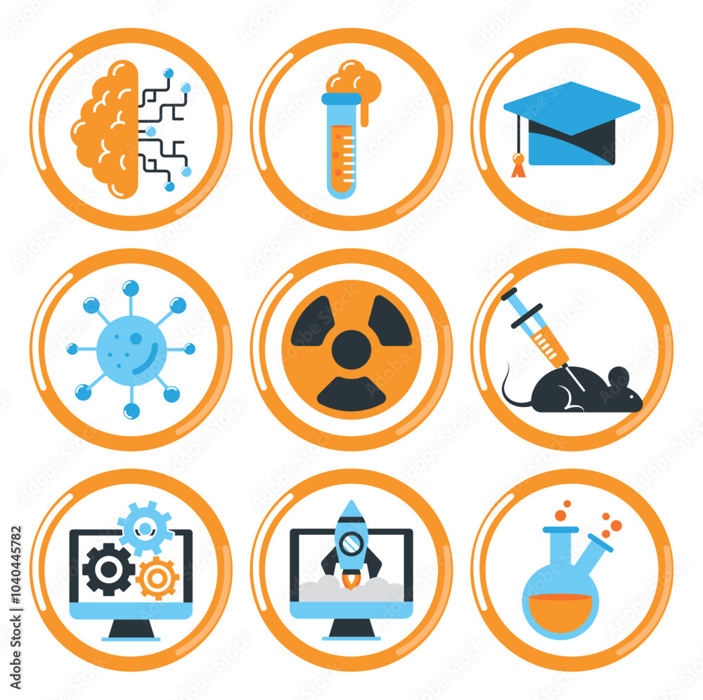Chemistry lab vector icon set on white background Chemistry lab vector icon set on white background