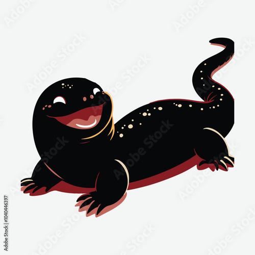 Amphibians Happy Mole Salamander Vector Art Design