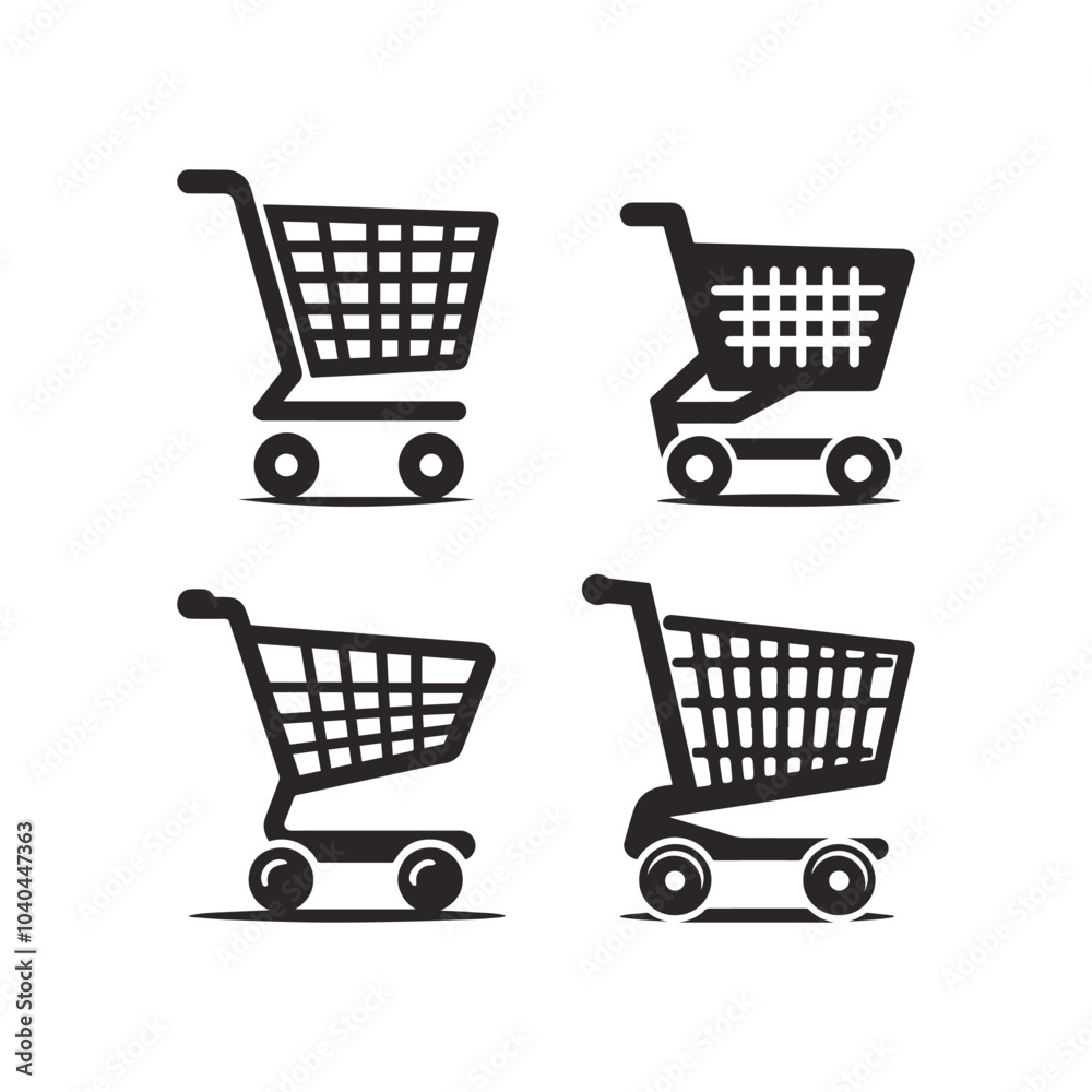 Vector shopping cart icon on white background. Vector shopping cart icon on white background.