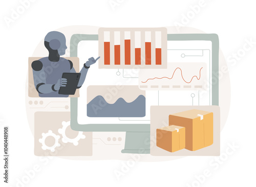 AI-Powered Inventory Management abstract concept vector illustration.
