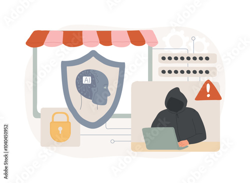AI-Driven Fraud Prevention abstract concept vector illustration.