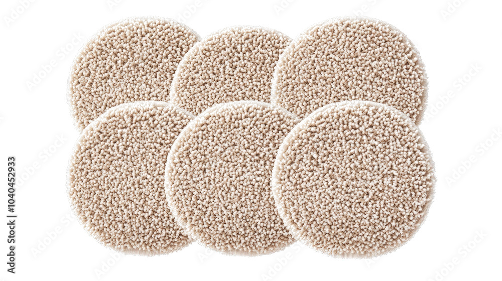 Set of High-Quality Plush Beige Round Carpets With Soft Textures Generative AI Set of High-Quality Plush Beige Round Carpets With Soft Textures Generative AI