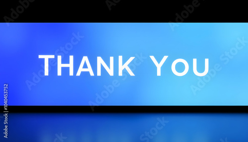 message thank you on a display screen. concept of thank you business, appreciation and gratitude, congratulations, presentation from technology digital isolated with white highlights, png photo