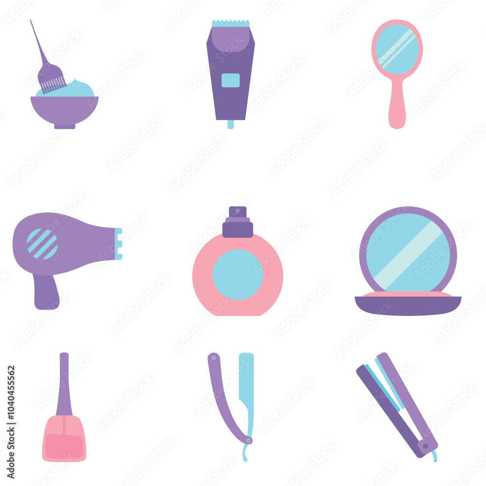 beauty vector icon set with white background beauty vector icon set with white background