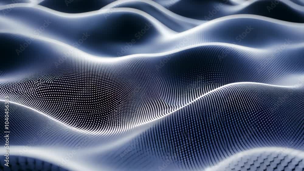 Abstract representation of flowing waves created with a network of dots. Abstract representation of flowing waves created with a network of dots.