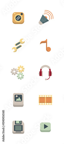 Set of telecommunications vector icons with a white background