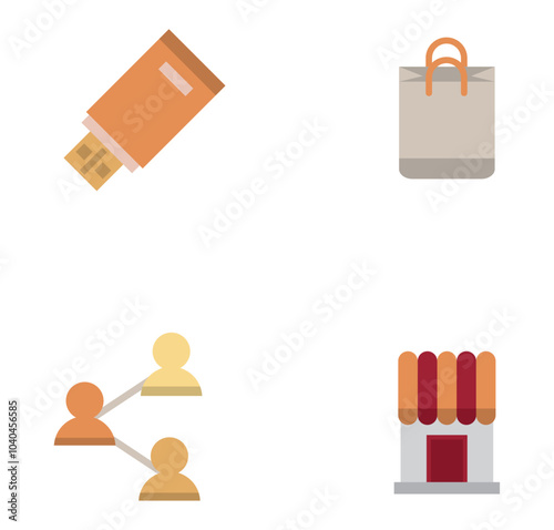 Set of telecommunications vector icons with a white background