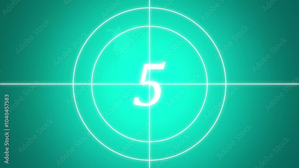 Realtime countdown from ten to zero. Old movies flat design of countdown animation for loader, sport applications, new year, banners and social media posters .4k video resolution .