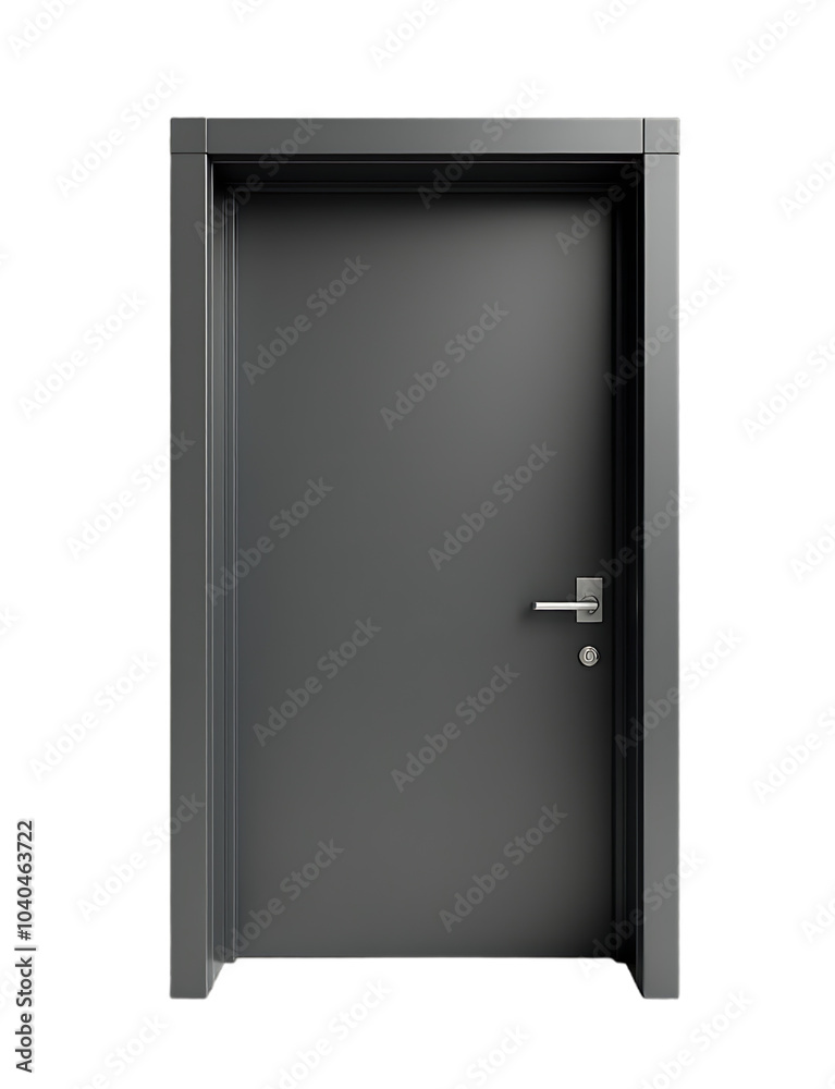 Black metallic door frame isolated on a white background, perfect for architectural or industrial design themes. Black metallic door frame isolated on a white background, perfect for architectural or industrial design themes.