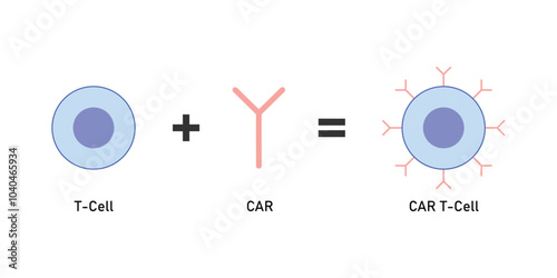 CAR T-cell Therapy Scientific Design. Vector Illustration.