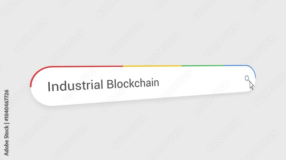 Typing Industrial Blockchain in Search Bar Animation | Close-Up Search Engine Interface | Web Search for Industrial Blockchain | Internet Browsing, Technology, and Digital Marketing Animation Video Typing Industrial Blockchain in Search Bar Animation | Close-Up Search Engine Interface | Web Search for Industrial Blockchain | Internet Browsing, Technology, and Digital Marketing Animation Video