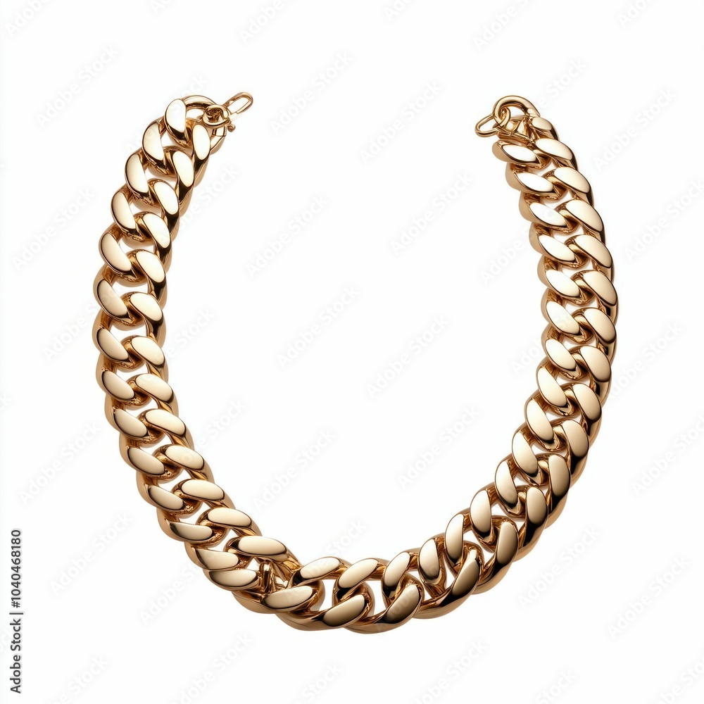 Obraz premium Gold Bracelet Chain Isolated on White Background